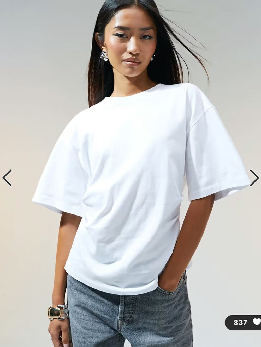 ASOS DESIGN corset waist t-shirt in white